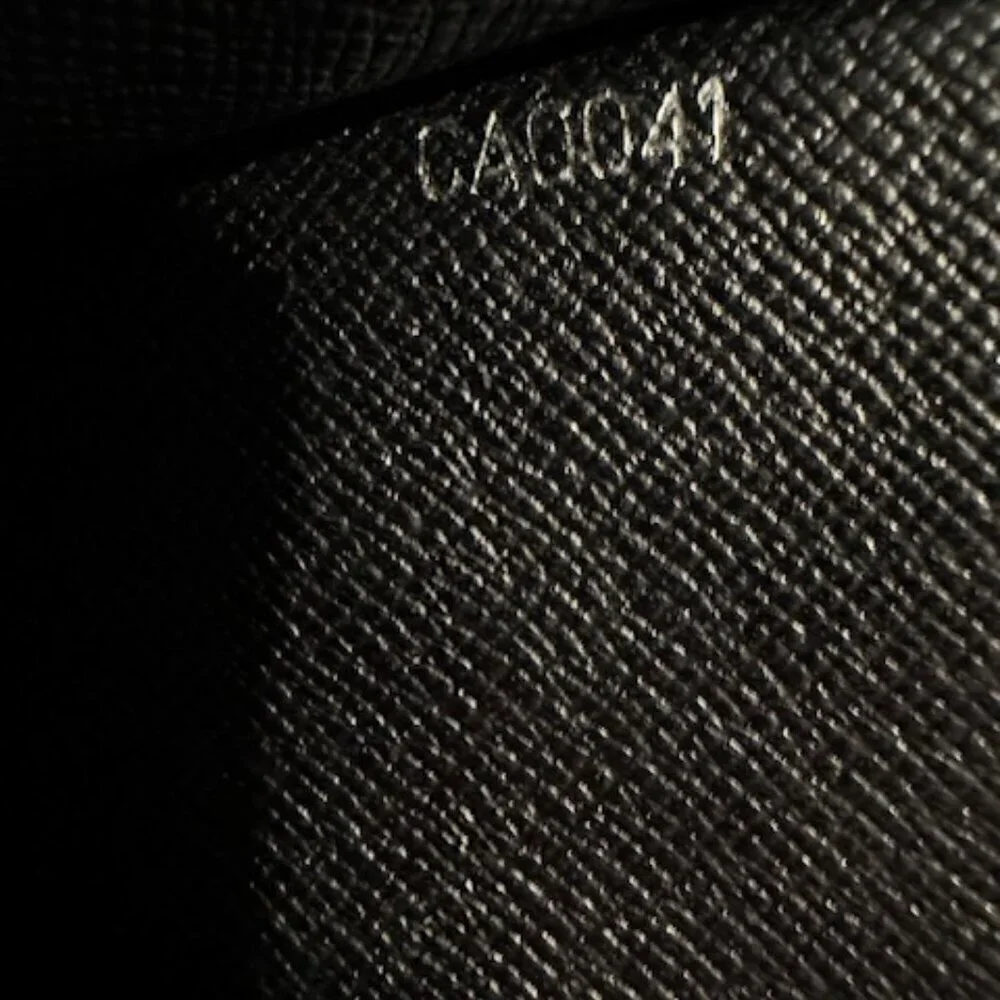 Louis Vuitton LV Black Taiga Leather Selenga Clutch Wristlet + COA